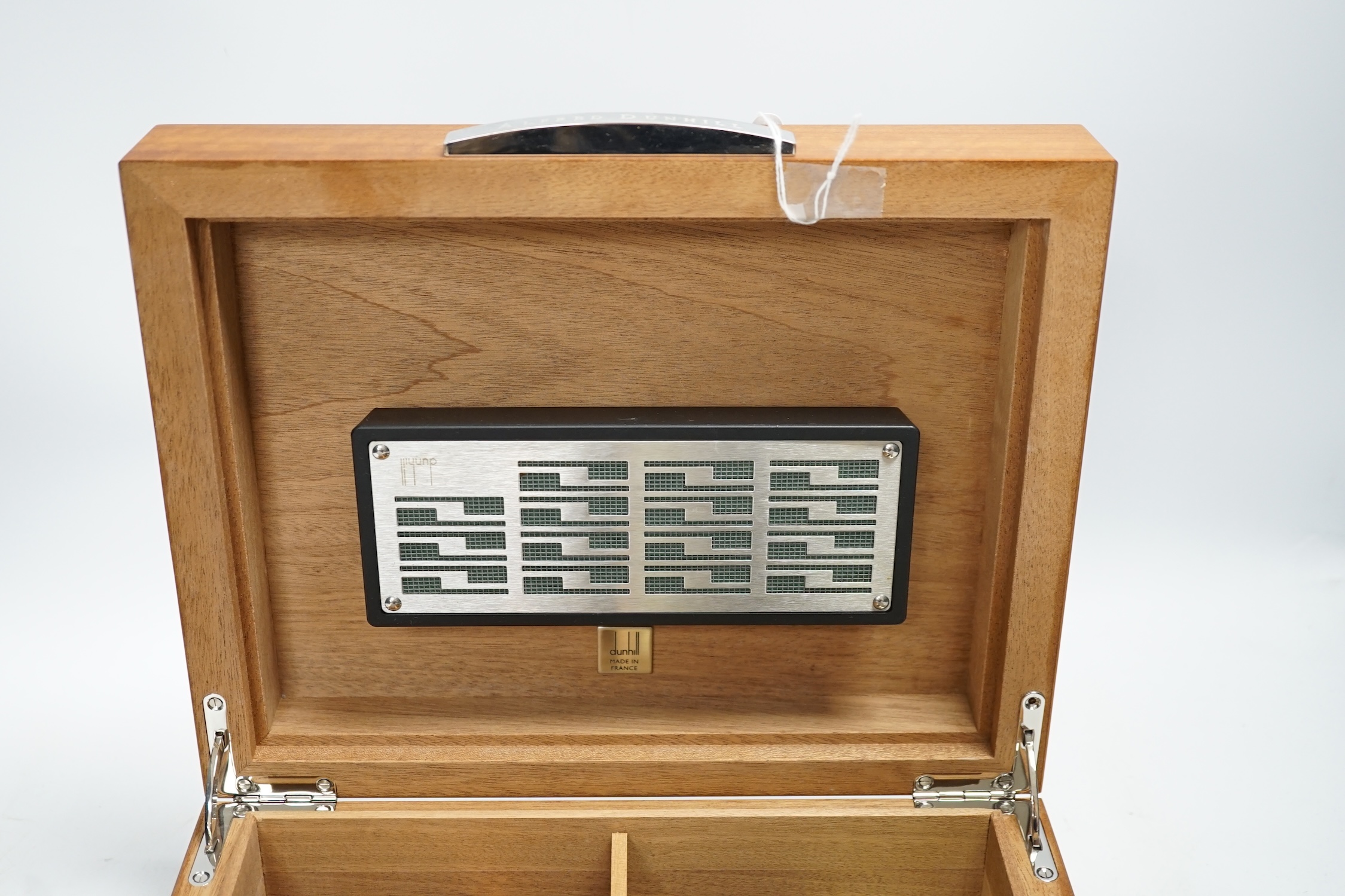 An Alfred Dunhill humidor containing partagas cigars, cutter etc., case 28cm wide. Condition - fair to good